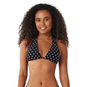 CUPSHE Black polka dot bikini top | Retro feminine | X-Large